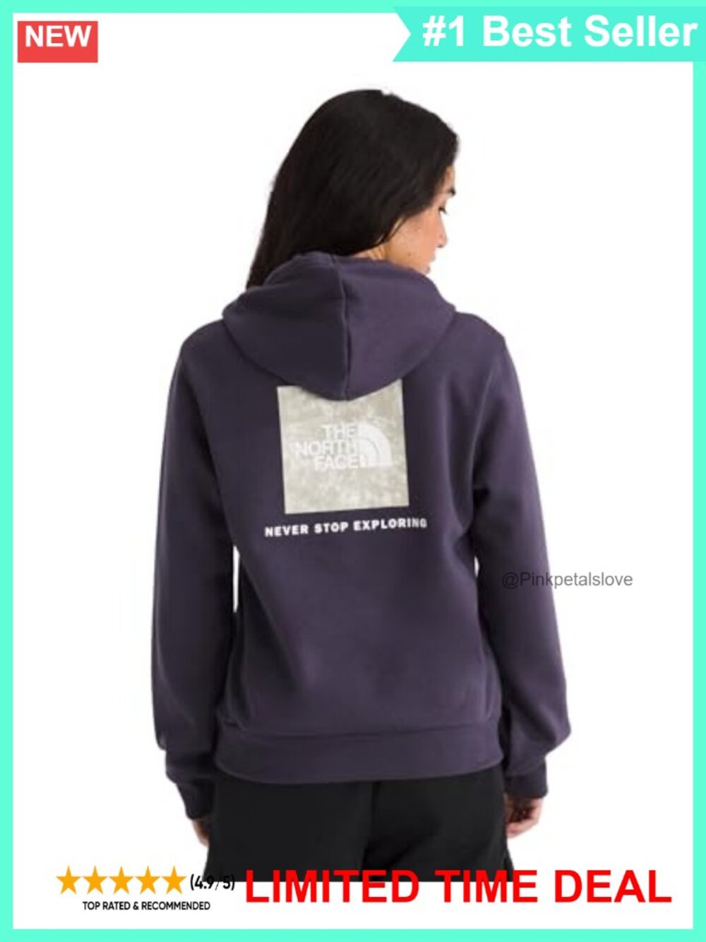 North Face Glacier Drift Regular Fit Hoodie Midweight Cotton Polyester